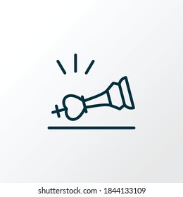 Fallen king icon line symbol. Premium quality isolated competition element in trendy style.