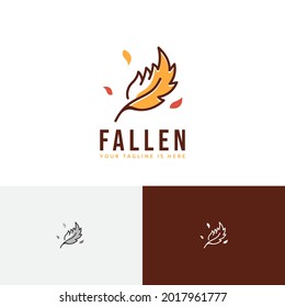 Fallen Leaf Autumn Fall Season Nature Logo