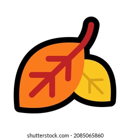 Fallen leaf flat design emoji. Autumn leaves icon