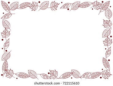 Fallen leaf frame / Illustration material of Vector