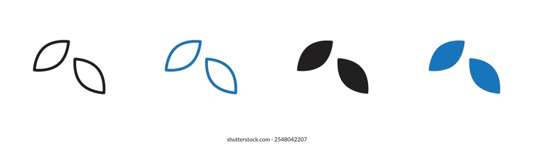 Fallen leaf icon Vector set outline