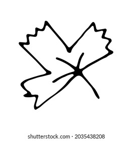 Fallen leaf, isolated vector image, hand drawn