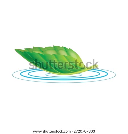 Fallen leaf on water icon logo vector autumn nature illustration isolated