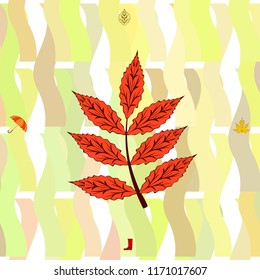 fallen leaf umbrella rubber boot autumnal vector background