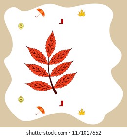 fallen leaf umbrella rubber boot autumnal vector background