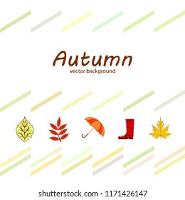 fallen leaf umbrella rubber boot autumnal vector background