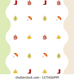 fallen leaf umbrella rubber boot autumnal vector background