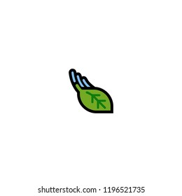 Fallen leaf vector flat isolated icon