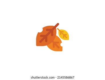 Fallen Leaf Vector Isolated Emoticon. Fallen Leaf Icon