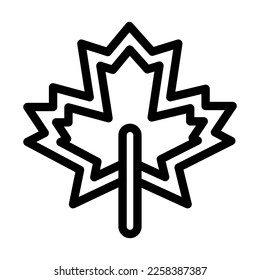 Fallen Leaf Vector Line Icon Design