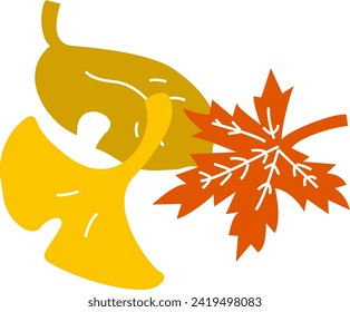Fallen leaves of autumn leaves such as ginkgo, autumn leaves, maple etc.