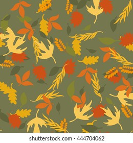 Fallen leaves in autumn vector seamless pattern