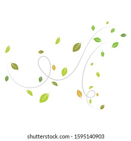 fallen leaves and bowing  wind vector illustration design template