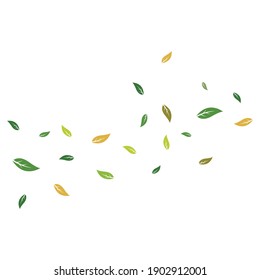 fallen leaves and bowing  wind vector illustration design template