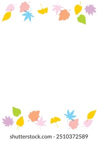 Fallen leaves graphic border background illustration in various shapes