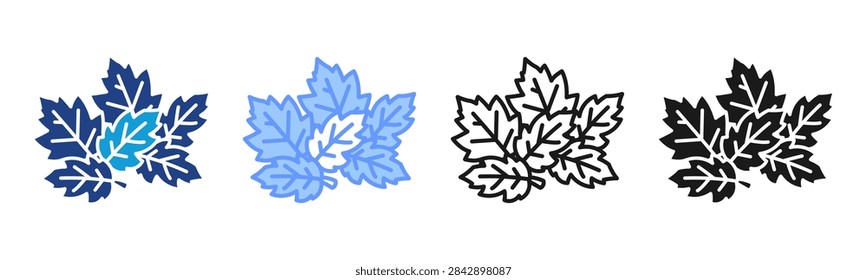 Fallen Leaves icon set multiple style collection