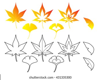 Fallen leaves set