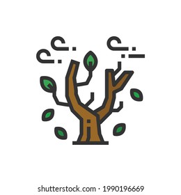 Fallen Leaves Tree Icon Vector Illustration ,Nature ,Wood
