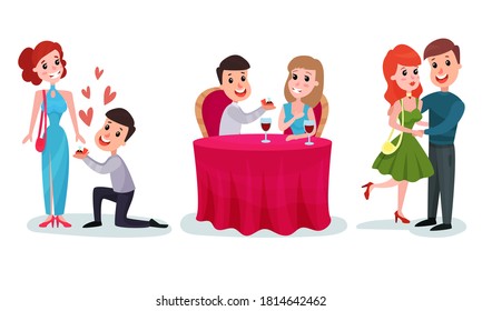 Caída en Amor Parejas de Cama de Vector de Cama Conjunto de Ilustración