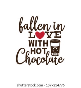 fallen in love with hot chocolate valentine theme graphic design vector for greeting card and t shirt print template