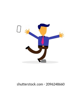 Fallen man tripping over a rock, injured unbalanced character, personal injury, dangerous fall, cartoon vector concept