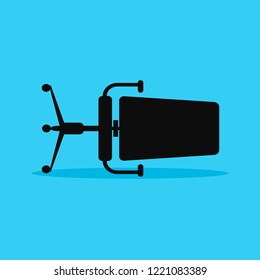 Fallen office chair icon. Flat design, vector.