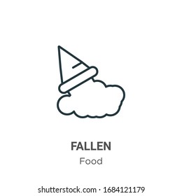 Fallen outline vector icon. Thin line black fallen icon, flat vector simple element illustration from editable food concept isolated stroke on white background