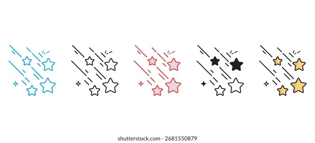Fallen Star icon design with white background stock illustration