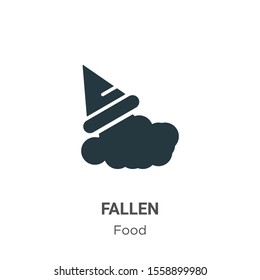 Fallen vector icon on white background. Flat vector fallen icon symbol sign from modern food collection for mobile concept and web apps design.