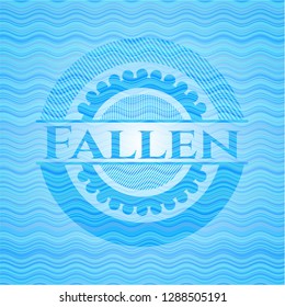 Fallen water representation emblem background.
