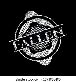 Fallen written on a blackboard. Vector Illustration. Detailed.