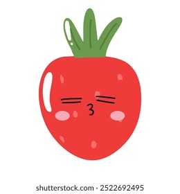 fallin in love emoticon face strawberry cartoon