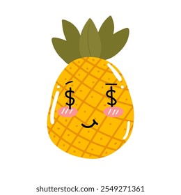 fallin in love eye pineapples cartoon emoji