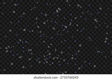 Caída de partículas de polvo de diamante abstracto o superposición de brillo en negro