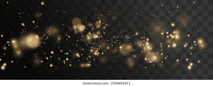 Caída de luces abstractas sobre un fondo transparente. 
