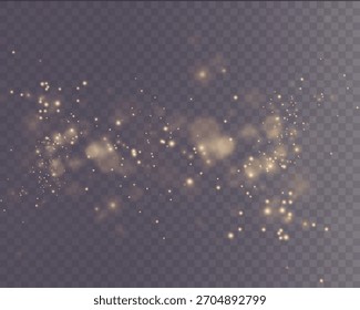 Falling abstract lights on a transparent background. 