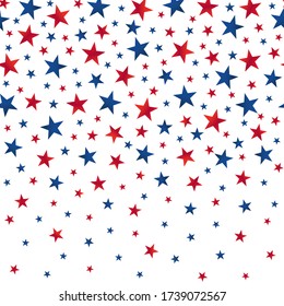 Falling American stars seamless white background  Vector illustration and clipping mask 