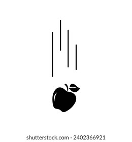 falling apple icon. Detailed falling apple icon simple flat illustration on white background..eps