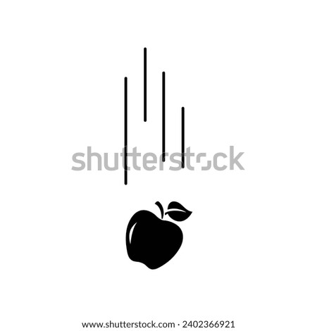 falling apple icon. Detailed falling apple icon simple flat illustration on white background..eps