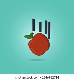 Falling apple isometric icon. Simple color vector of science icons for ui and ux, website or mobile application