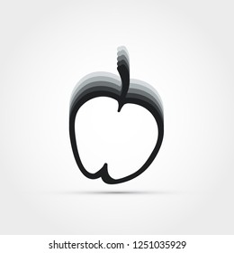 Falling apple vector illustration - vector design of apple in motion