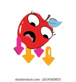 Falling Apple vector Sticker. Eps 10 file