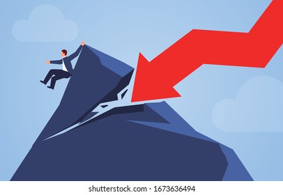 The falling arrow destroyed the mountain peak and shot down the businessman on the top of the mountain