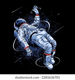 the falling astronaut illustration vector