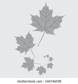Falling autumn leafs in spiral formation - illustration