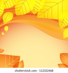 Falling Autumn Leaves background, vector