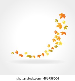 Falling autumn leaves on light background.EPS10