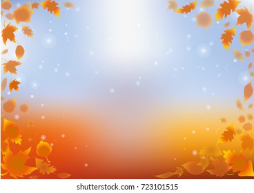 falling autumn leaves vector concept