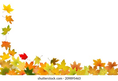 Falling autumn leaves, vector illustration.