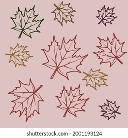 La caída del arce otoñal deja el fondo .Vector ilustración de diseño.